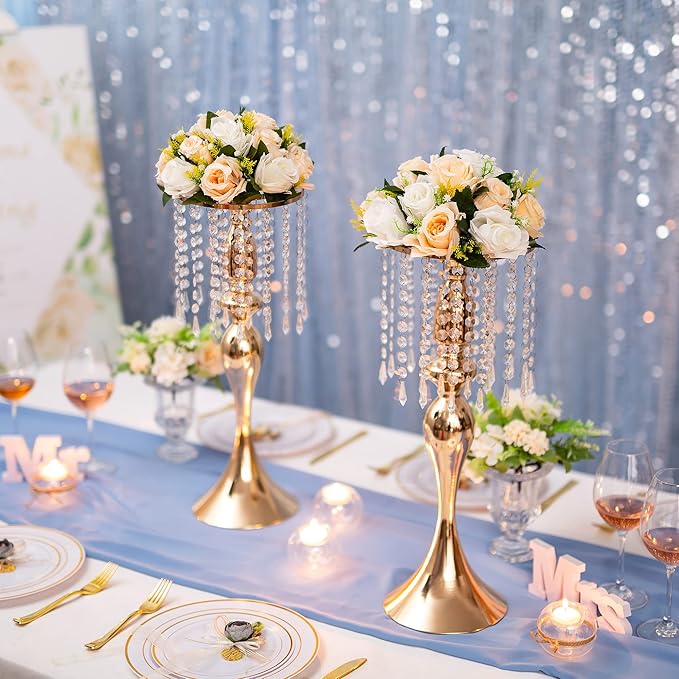 Flower Centerpieces for Wedding Tables: Wedding Table Decorations Peachy Champagne & White Flower Balls Centerpieces for Engagement Cerebration Party Center Pieces 10 Packs