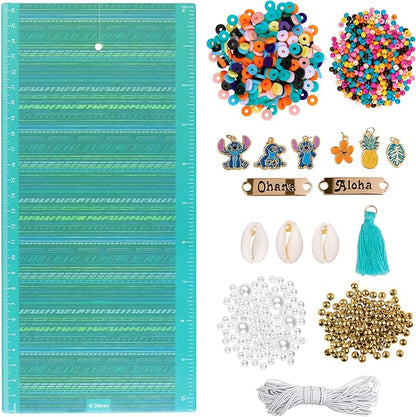 Fashion Angels Disney Stitch DIY Bracelet Making Kit, Includes 1,000+ Shell Beads, Tassels, & More, Lilo & Stitch Collectable Jewelry for Kids, Teen Girls & Boys