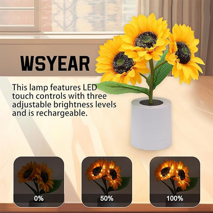 WSYEAR Sunflower Gifts for Women-Sunflowers Flower Lamp Night Light for Bedroom Decor,Christmas Birthday Gifts for Her Mom Wife Friends Girlfriend Teacher Grandma