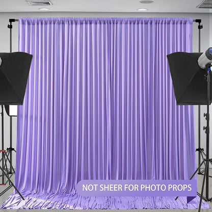 Wish Care Lavender Backdrop Curtain 8 Panels - Wrinkle-Free Polyester Photography Drapes for Baby Shower & Birthday Party - 32 X10FT