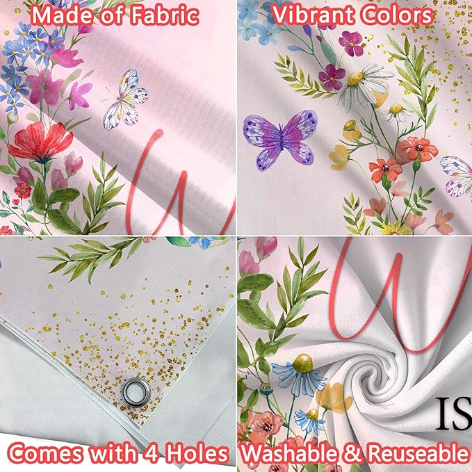 Sensfun A Little Wildflower is On Way Baby Shower Backdrop Banner Girl Wildflowers Party Decorations,Pink Wild Flowers Floral Theme Background for Girls Baby Shower Decor Photo Booth Props 5x3ft