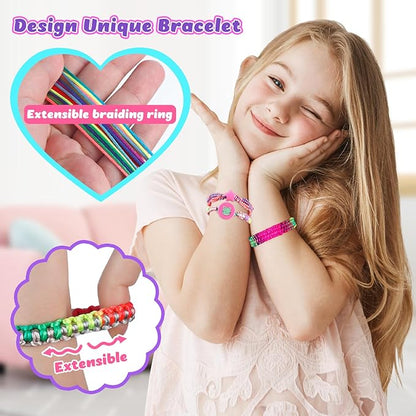Hewaurorion Friendship Bracelet Making Kit Toys, Arts and Crafts String Maker Tool for Kids Ages 8-12, Bracelet DIY Christmas Birthday Present Gifts for Teen Girls (Purple)