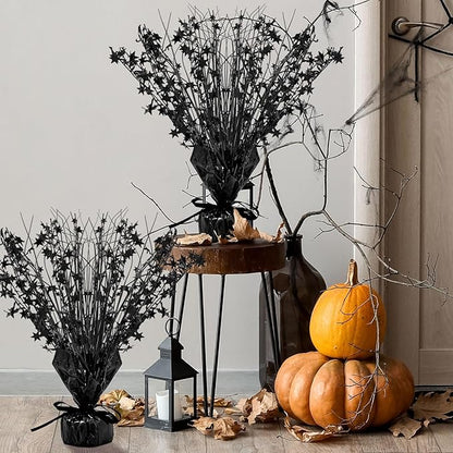 Crowye 3 Pieces Metallic Foil Spray Centerpiece Christmas Party Star Table Decoration Burst Centerpieces Fall Table Decor for Birthday New Year 2026 Party Holiday(Black)
