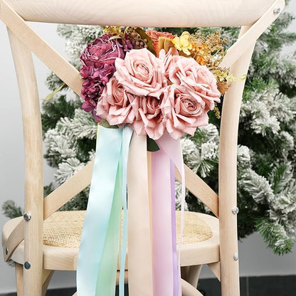 Pastel Ribbon Assortment - 1.5 Inch Double Face Rainbow Colored Satin Ribbon 6 Rolls, 30 Yards for Garland Baby Shower Crafts Birthday Party Wedding Easter's Day Christmas