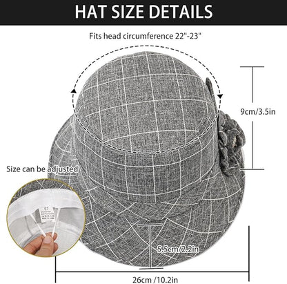 Glamorstar Cloche Hats for Women Vintage Bowler Hat Floral Fedora Bucket Hats