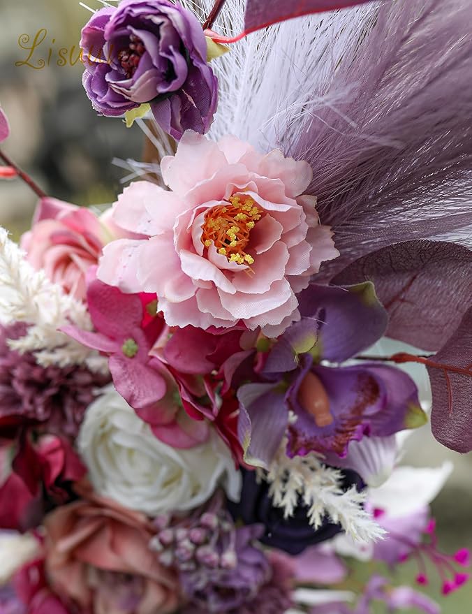 Wedding Arch Flowers, Artificial Flowers for Decoration, Large Flower Swag for Boho Styles Wedding Ceremony Floral Decor - Pack of 2