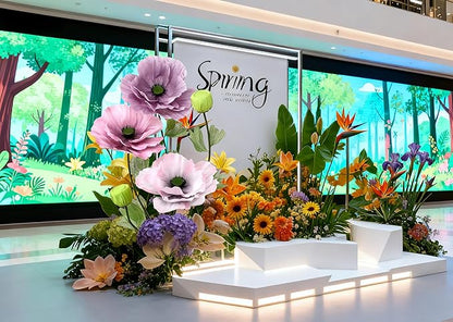 Giant Artificial Flowers 5Pack Fake Flowers for Decoration, Fabric Poppy Flower for Wedding Birthday Easter Party Mother's Day Banquet Photography Props Garden Shop Window Display Decor(Dark Colorful)