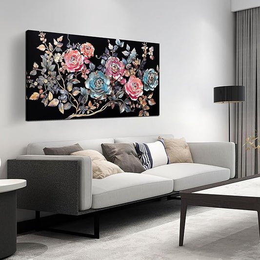 Colorful Flower Wall Decor Living Room Vintage Wall Decor Bedroom Teen Room Prints Decor for Girls Room 24" x 48"