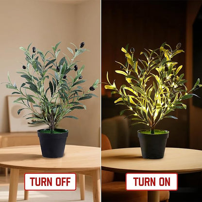 Artificial Olive Tree Lamp, Faux Olive Tree and Fruits Artificial Tree for Office House Living Room Bedroom Stairs Foye Coffee Shop Rack Clothing Store Home Decor, Christmas Birthday Gifts for Women