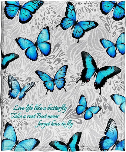 Jekeno Butterfly Throw Blanket Gifts for Women Girls, Christmas Birthday Valentines Butterfly Lovers Gifts for Adult Kids, Butterflies Blanket Decor for Home Bed Couch