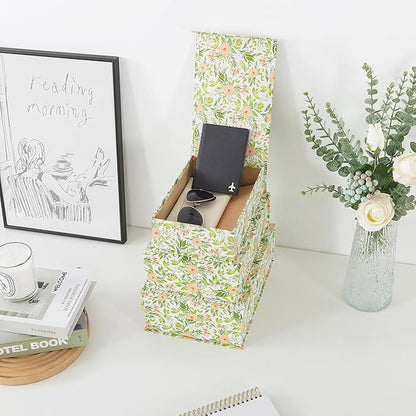 Soul & Lane Decorative Cardboard Storage Boxes, Set of 3 Floral Pattern Keepsake Boxes with Magnetic Closure, Nesting Memory Storage for Organizing and Home Décor, Garden Rose