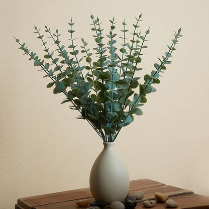 20 Pcs Fake Eucalyptus Stems Faux Eucalyptus Leaves Eucalyptus Artificial Fake Greenery for Centerpiece Fake Flower for Vase Home Bouquet Wedding Decoration