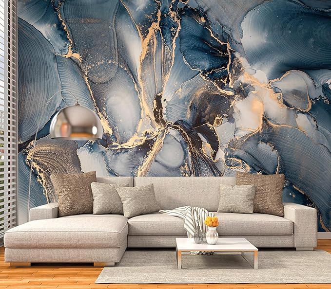 Cliouar-Shining Golden Texture imitating Marble Cutting Peel and Stick 90" x 67"