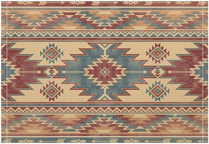 Aztec Placemats Set of 4 Retro Western Native American Tribal Art Printed Dining Table Mats for Restaurant Home Kitchen Holiday Decor 12x18in