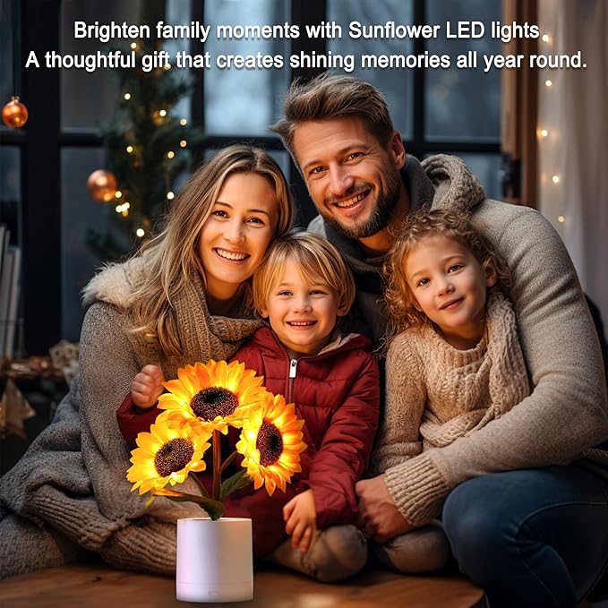 Sunflower Flower Lamp Gifts for Women, Birthday Christmas Ideal Gifts for Women Mom Granddaughter Girlfriend Friend Wife Anniversary Birthday, Bedroom Bar Coffee Shop Sunflower Night Light Lamp Decor