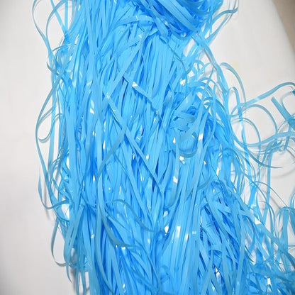 BRAVESHINE Foil Fringe Curtains Backdrop - 2Pcs Pastel Blue Streamers Tinsel Backdrop for Christmas/Winter’s Snowflake/Frozen/Baby/Boy/Under Sea/Shark/Mermaid/Bachelorette/Birthdays Party Decorations