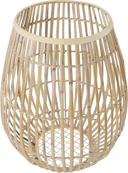 Deco 79 Bamboo Wood Handmade Decorative Vase Open Frame Round Centerpiece Vase, Flower Vase for Home Decoration 12" x 12" x 15", Brown
