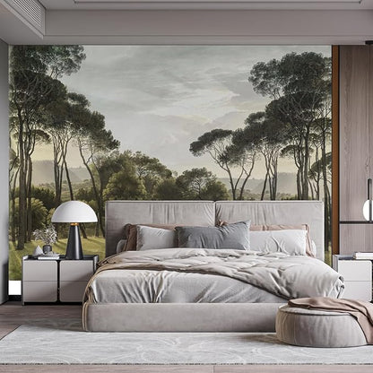 Wall Mural Peel and Stick Vintage Floral Mural- Thick Canvas Waterproof Wallpaper Art for Living Room Bedroom, Large Self-Adhesive Decor (Color-6, 137×98 inch)