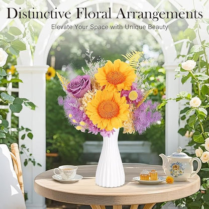 Preserved Sunflower Bouquet - Forever Flowers for Delivery, Purple Rose That Last 3 Years, Eternal flowers Bouquet for Her Mother Mom Wife Friends Birthday Sunflower Gifts for Women