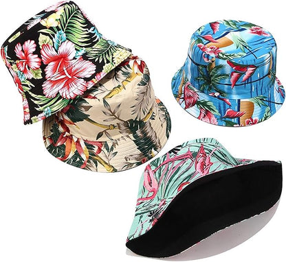 Mashiaoyi Unisex Print Double-Side-Wear Reversible Bucket Hat