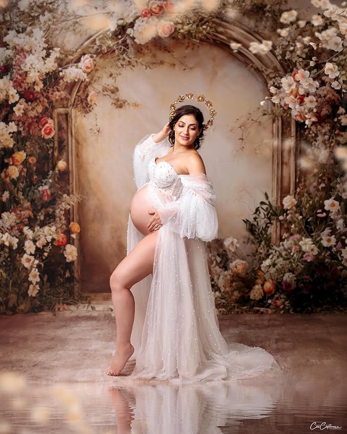Kate Flower Wall Backdrops Arch Pregnant Wedding Party Supplies Photo Shoot Portrait Photo Background, 7x5ft