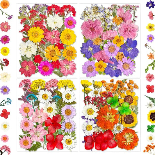 101Pcs Pressed Dried Flowers for Resin Molds, Real Natural Bulk Dry Floral Leave for DIY Art Crafts, Epoxy Jewelry, Candle, Soap Making, Nails Decors