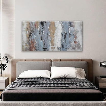 YISXINOAG Colorful Abstract Canvas Art Wall Decor Painting Home Wall Decor 20x40 Inch Decorations Blue Brown And White Wall Art Office Decor Colorful Canvas Picture Artwork For Bedroom Kitchen