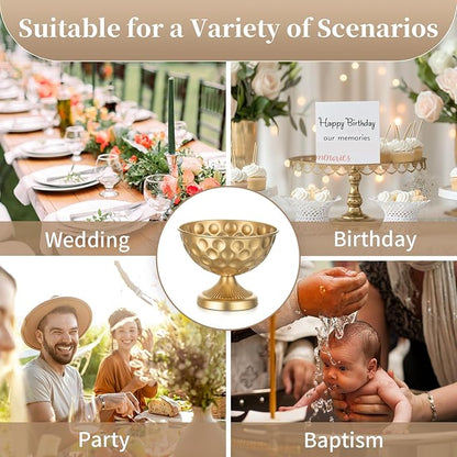 Sziqiqi Gold Metal Vases for Centrepiece: 6.1in 10Pcs Bulk Bowl Compote Vase for Wedding Flower Decorations - Flower Arrangements Table Vase Plant for Weddings Party Anniversary