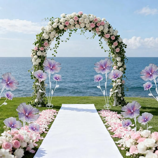 Giant Flowers for Decoration, 5.58 ft Artificial Silk Flower for Wedding Birthday Baby Shower Christmas Party Banquet Background Decor, Home Décor Backdrop Hotel Shop Display Props, Purple Pink