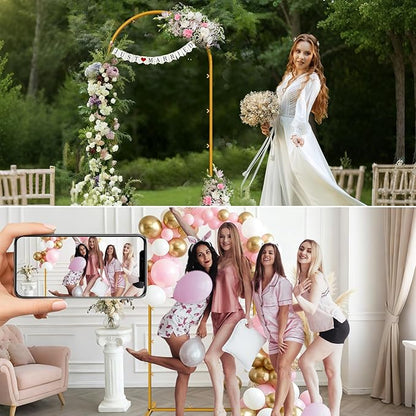 6 FT Wedding Arch Frame Backdrop Stand for Party, Balloon Arch Stand, Wedding Arches for Ceremony, Metal Gold Arch Frame Backdrop Stand for Bridal Baby Showers Birthday Decoration Photo