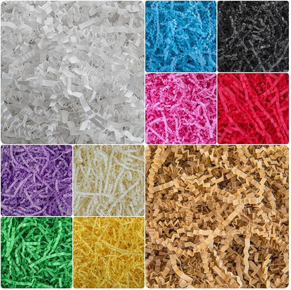 Caleihd Crinkle Cut Paper Grass Cushion Paper Streamer for Christmas Wedding Birthday Bridesmaid Engagement Craft Gift Boxes Bags Filler Decoration 4.5oz Oyster White