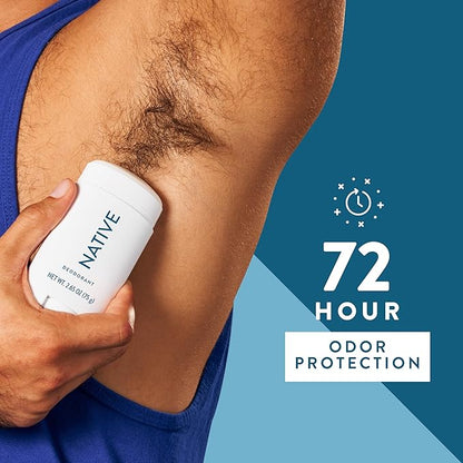 Native Deodorant | Natural Deodorant for Men, Aluminum Free with Baking Soda, Probiotics, Coconut Oil and Shea Butter | Sea Salt & Cedar