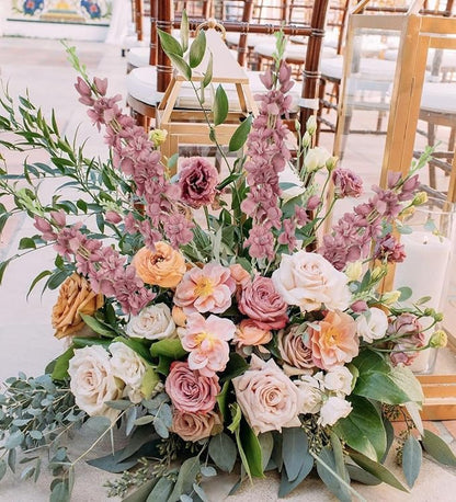 8PCS Delphinium Artificial Flowers Larkspur Fake Flowers 33.5in Long Stem Faux Silk Flowers for Tall Vases for Home Wedding Party Floral Arrangements Centerpiece Table Decorations (Cameo Brown)