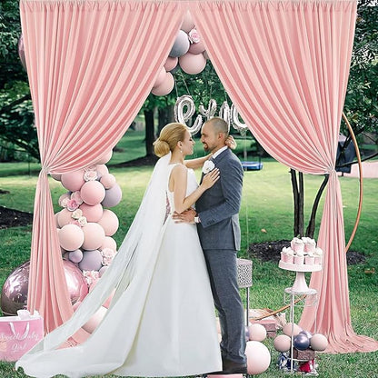 10 x 10 Feet Blush Pink Backdrop Curtain for Partie, Background Curtains for Photoshoot, Birthday, Wedding, Halloween, Thanksgiving, Christmas, New Year Party Decorations 5Ft x 10Ft, 2 Panels