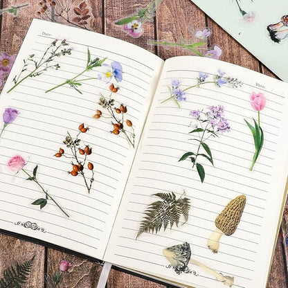 pengxiaomei 200 Pcs Floral Scrapbooking Vintage Stickers, Self-Adhesive Flowers Stickers for Journaling Card Making Scrapbook Style Wall Notebook Letters Window DIY (Mixed Style) Assorted, Multicolor