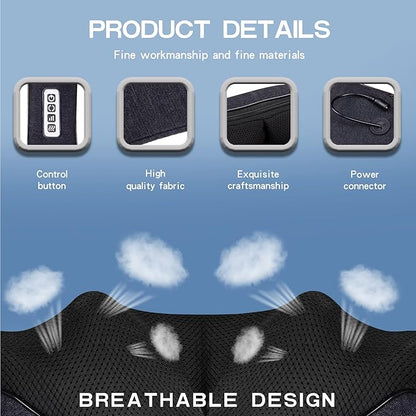 Mo Cuishle Shiatsu Back Shoulder and Neck Massager with Heat, Electric Deep Tissue 4D Kneading Massage, Best Gifts for Women Men Mom Dad, Fathers Day, Mothers Day, Christmas Gifts