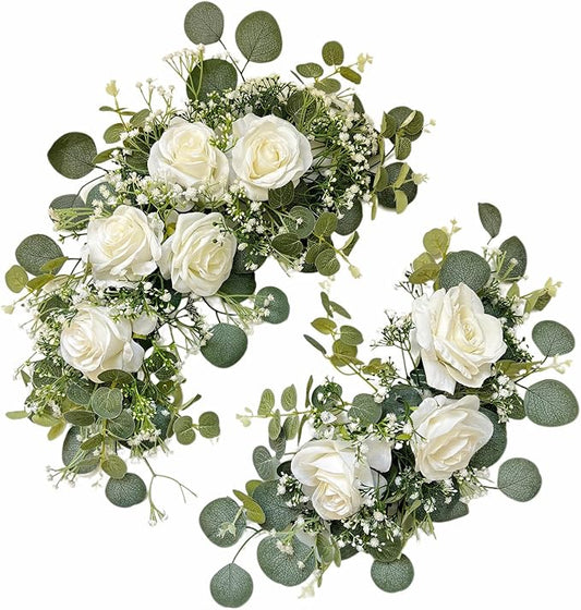 Pack of 2 Wedding Arch, Artificial Flowers, Wedding Decor，Flower Garland Be Suited to Banquet, Party, Reception Entrance Welcome Sign and Background Decoration (Starry Sky)