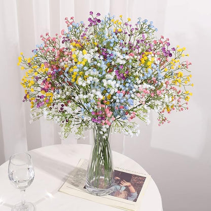 DEEMEI 15 PCS Babys Breath Artificial Flowers Fake Babys Breath Flowers Artificial Bulk Gypsophila Bouquets Real Touch Faux Flowers for Wedding Floral Arrangement Party Home Decoration