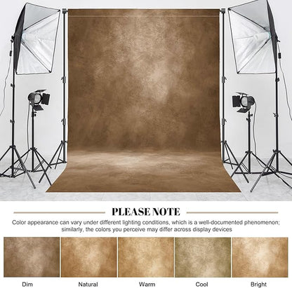 Abstract Professional Photography Backdrop for Portrait Photo Props Booth Background Photoshoot Studio with Polyester Fabric Roller Pocket on Top(8x12ft,Dark Brown,No Stand)
