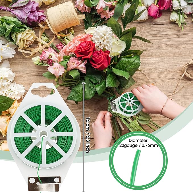 WILLBOND 121 Pcs Floral Arrangement Tool Kit Rose Thorn Remover Pruner Trimmer Gloves 22/26 Gauge Paddle Tie Stem Pearl Corsage Pin Pruning Shears, Florist Garden Tool Gift Kit for Women(Bright Color)