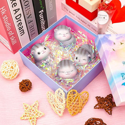 Ottwlli 150 Grams Iridescent Crinkle Cut Paper Shred Filler, Sparkly Film PP Hamper Shreds for Gift Basket Bag Christmas Gift Box Filler Easter Grass Gift Box Filling—Iridescent