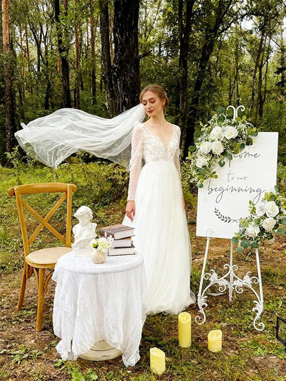 Pack of 2 Wedding Arch, Artificial Flowers, Wedding Decor，Flower Garland Be Suited to Banquet, Party, Reception Entrance Welcome Sign and Background Decoration (Starry Sky)