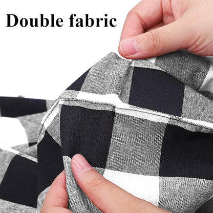 Aneco 6 Pack Buffalo Plaid Placemats Place Mats PVC Plastic Check Black and White Placemat Table Mats 12 x 18 Inches Decorative Kitchen Table Placemats, Black and White