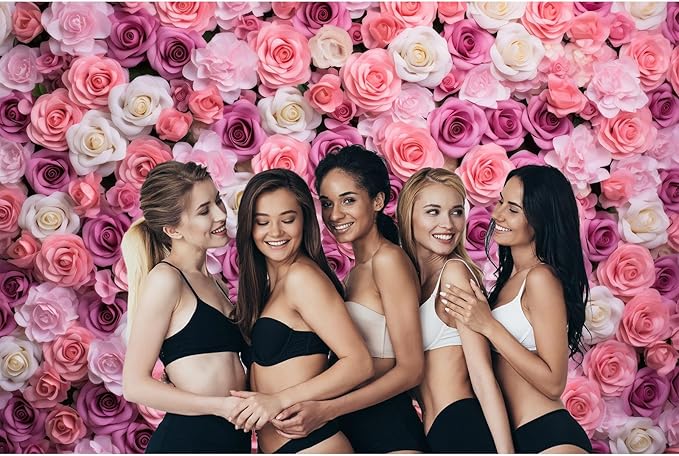 Pink Red Roses Backdrop Flowers Floral Wall Photography Background Baby Shower Wedding Birthday Party Banner Anniversary Decorations Girls Children Adults Portrait Video Studio Prop 12x8ft