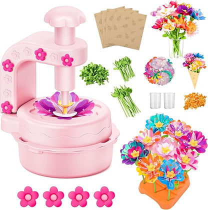Fabric Flower Bouquets Toys,DIY Craft Kits for Kids,Arts and Crafts Toy for 3+ Year Old Girls,Flowers Market Toy,Build Your Flower Bouquet,Educational Preschool Learning Toys for Birthday,Christmas
