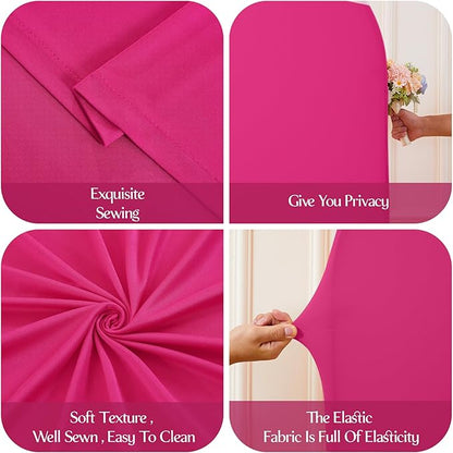 Gradient Pink Arch Backdrop Cover 7.2FT 6.6FT 6FT Arch Covers Stretchy Backdrop Set of 3, Party Arch Cover Spandex Fitted Fabric Hot Pink Wedding Arch Covers for Baby Shower Birthday Party Decoration