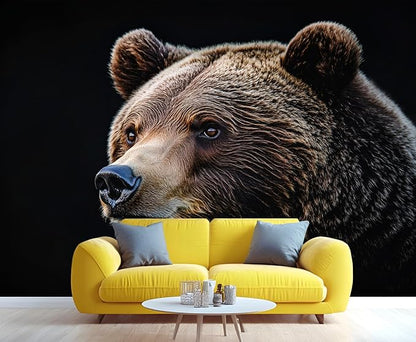 Brown Bear Wall Mural, Bear 3D Wall Murals, Wild Animal Wallpaper Mural, for Living Room Bedroom Large Wallpaper Indoor Decor 197" W x124.8 H
