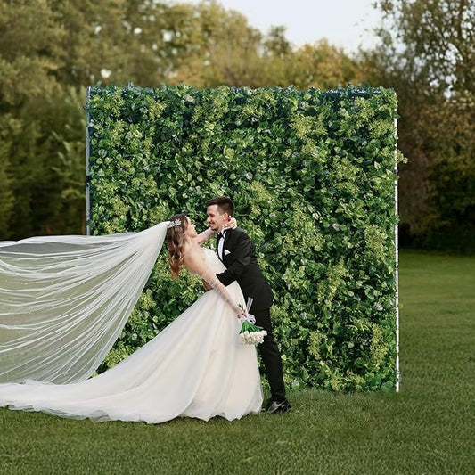 Artificial Luxury‌ Flower Wall Panels, Gorgeous 3D Silk Floral Backdrop for Wedding, Baby Show, Party and Home Decor, Quick Assembly/Storage, Eco ＆ Pet Friendly, 2 pcs, Each Panel 2 * 8 ft.