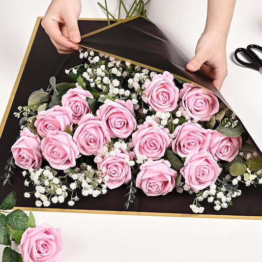 Waipfaru 100 Pcs Pink Roses, Fake Roses Artificial Velet Flowers for Valentines Mothers Day Wedding Centerpieces Decor (Pink)