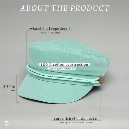 Funky Junque Newsboy Hat for Women – Trendy Greek Fisherman Cap, Classic Women's Baker Boy Newsies Hat, Ladies Fashion Caps